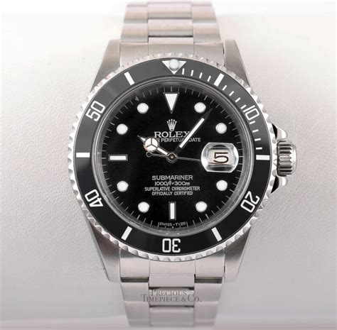 rolex submariner date schwarz mit keramik-lünette|rolex 16610 maße.